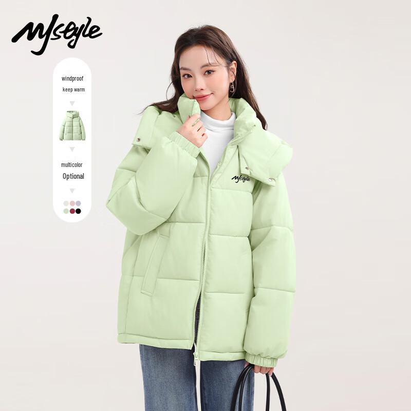 MJ STYLE Women s Petite Hooded Puffer Jacket L зелёный