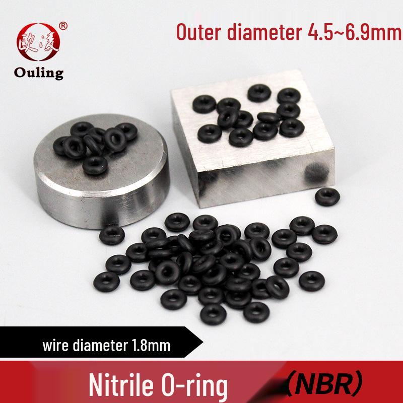 Nitrile O-Ring, Inner Diameter Options: 4.5-6.9mm x 1.8mm Thickness 4.5mm ID (50 pcs) Black Nitrile O-ring