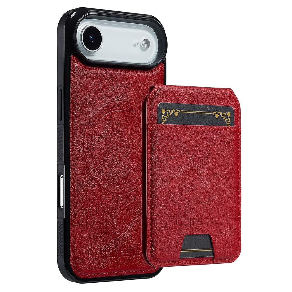 LC.IMEEKE L3 For iPhone 17 Air Magnetic Case Detachable Card Holder Leather TPU Mobile Cover