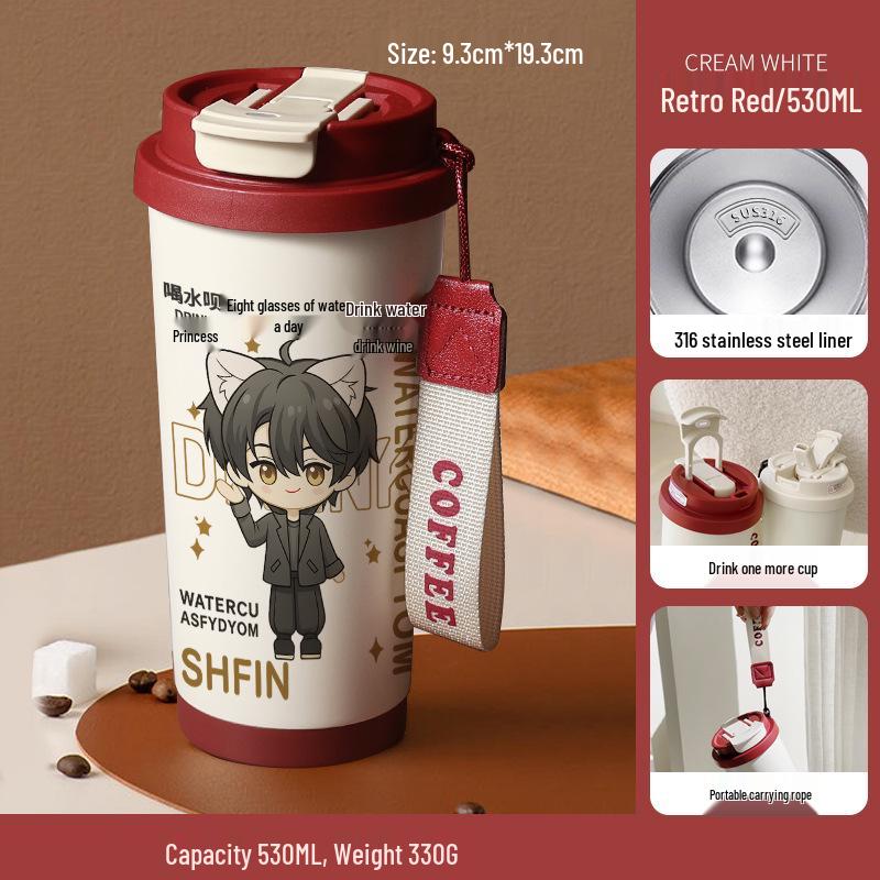 The Little Mermaid Stainless Steel Insulated Water Cup, Large Capacity, Anime Design, Unisex Gift