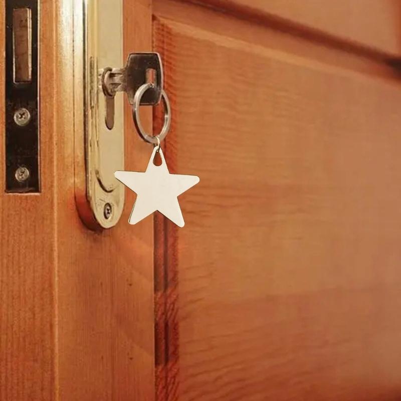 Star Shaped Keychain For Men Sturdy Alloy Metal Key Ring Accessory Stylish Pocket Decors Gift For Birthdays