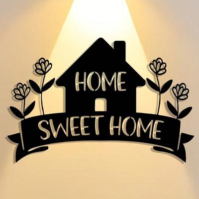 Metal Wall Art Home Decor Minimalist Sweet Housewarming Gift for Living Room Bedroom Patio Kitchen Office Cafe Bar