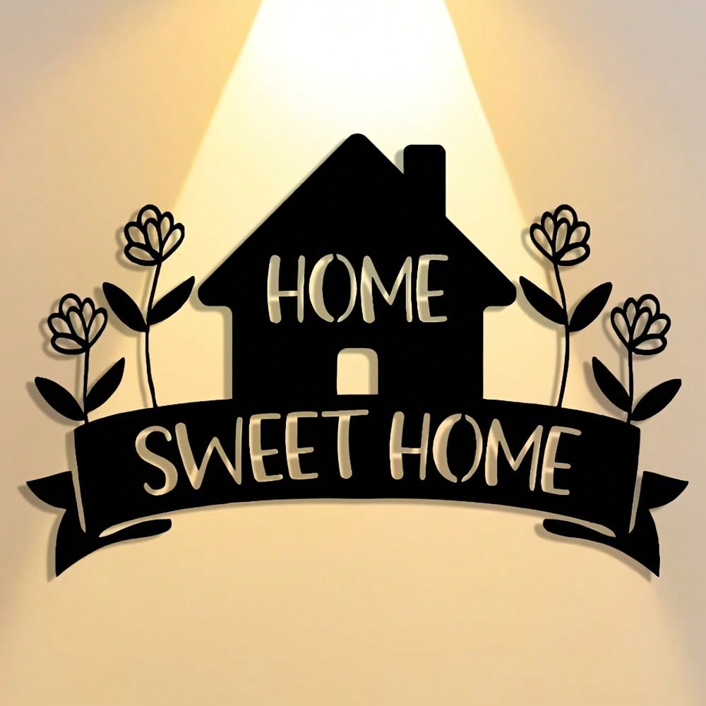 Metal Wall Art Home Decor Minimalist Sweet Housewarming Gift for Living Room Bedroom Patio Kitchen Office Cafe Bar