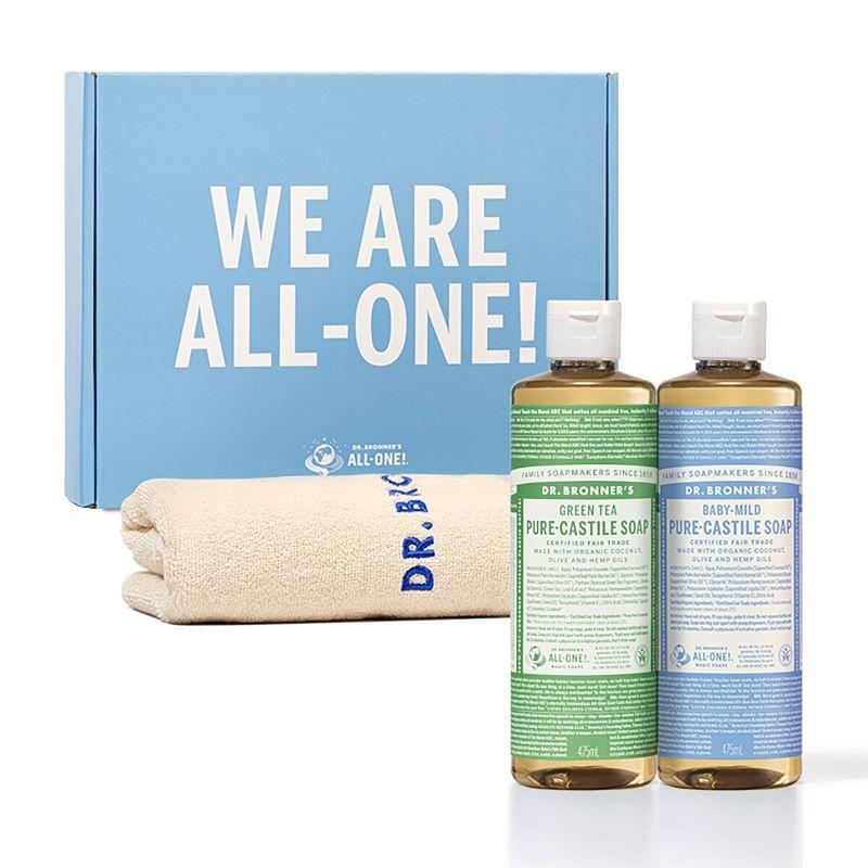 Dr.Bronner's Castile Soap Set (475ml X 2 + Towel)