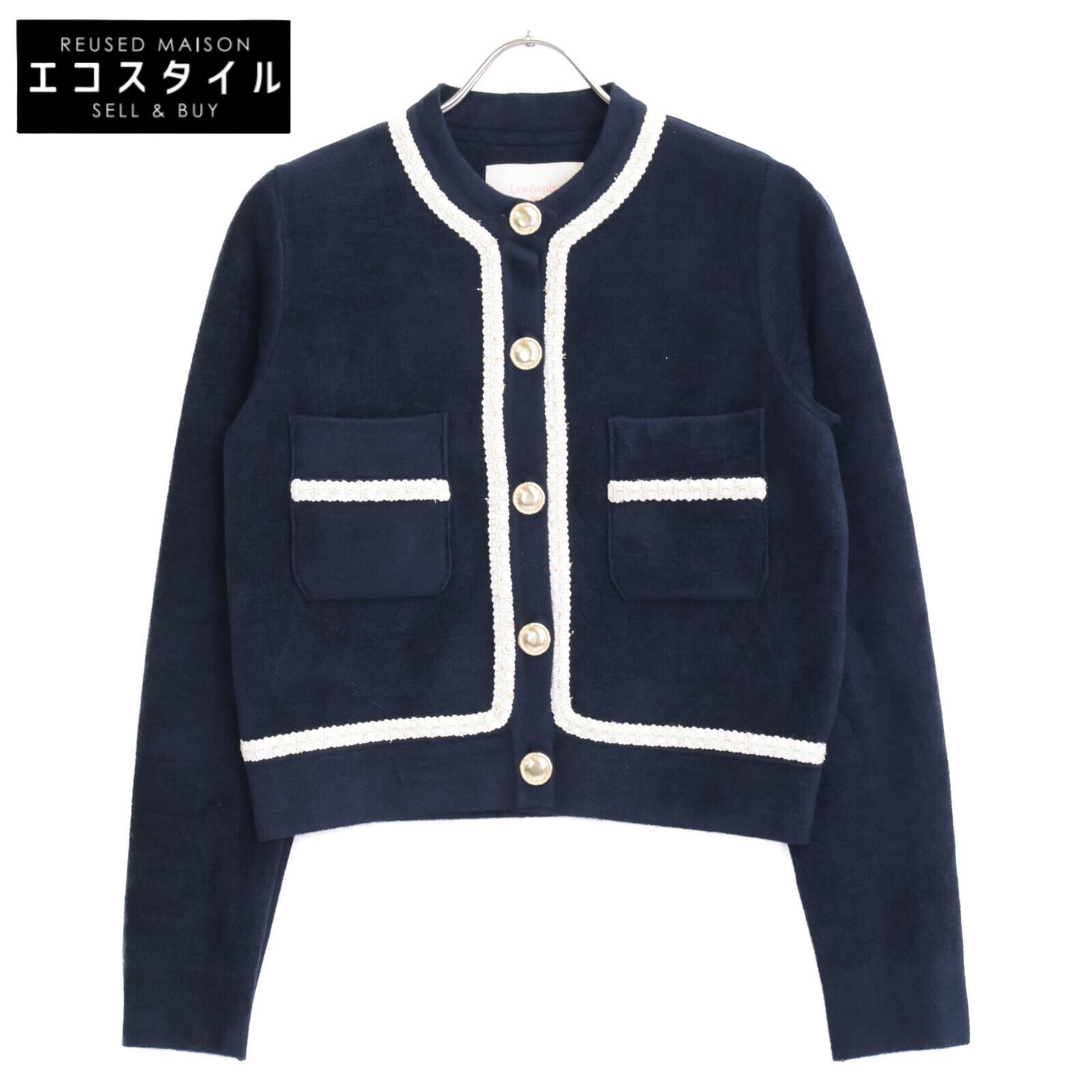 

LEMONPLET Navy MIFERE Gold Button Cardigan tops S NavyUsed