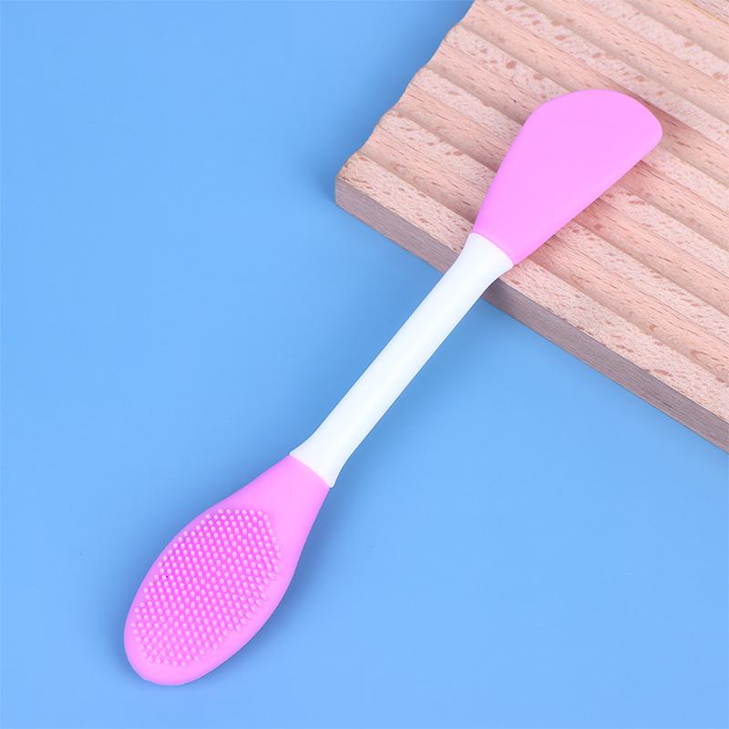 1 Stück Silikon Doppelseitiger Gesichtsmaskenpinsel Peeling Mitesserentferner Reiniger Schlammmasken Spatel Gesichtshautpflege Werkzeug