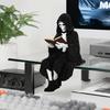 Veteran Retirement Gift 3D Printed Firefighter Skeleton Shelf Sitter, Gothic Fireman Soldier Robed Masculine Office Decor Figurine, Collectible