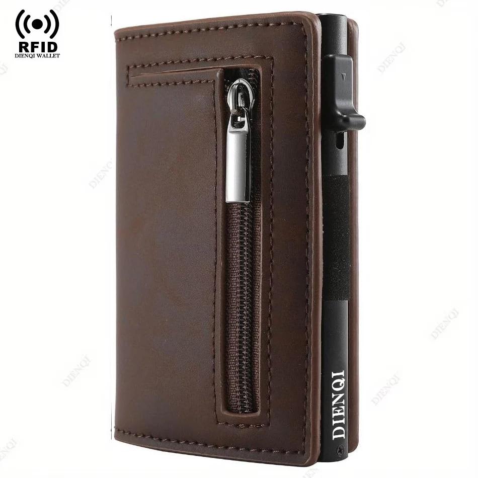 Rfid Credit Card Holder Men Wallets Mini Handbags Luxury Brand Bag Cardholder Case Leather Magnetic Coin Purse Hand Bag for Men