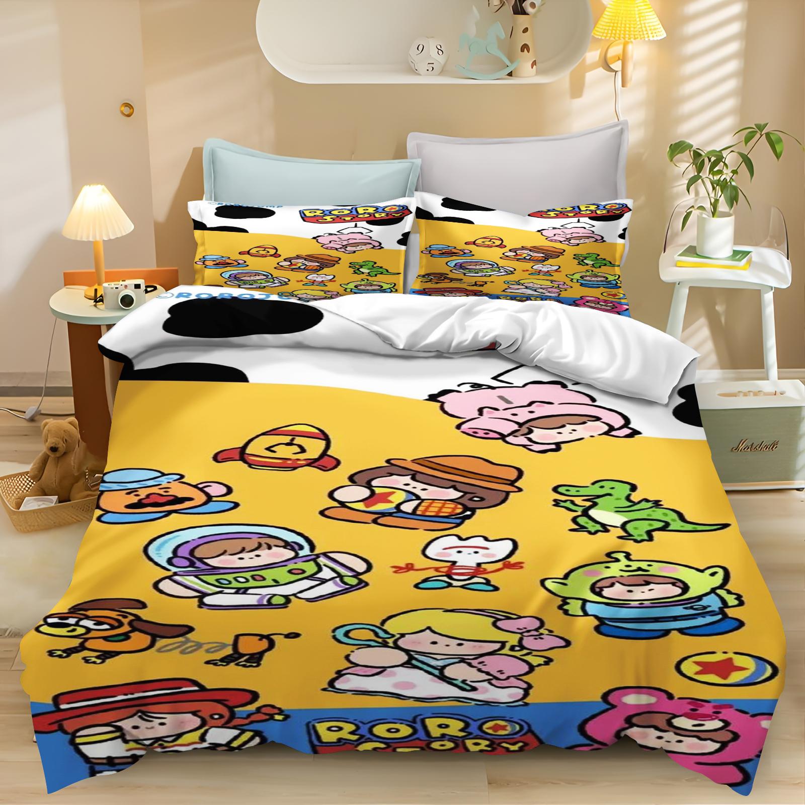 

Toy Story Cartoon Quilt Cover Bedding Set For Boys, Polyester, Cute Printed, Skin Friendly, Breathable, Home Textiles, Anime 135x200cm