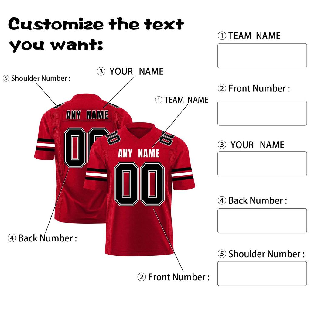 Custom Football Jerseys Personalized Printed Team Name & Number Sports Uniform For Men Women Youth