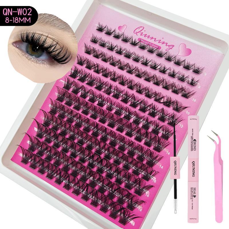 Kit Ciglia a Ciuffetti Ciglia da Gatto con Colla e Sigillante per Ciglia Vassoio Misto di Estensioni Ciglia Kit Ciglia a Ciuffetti