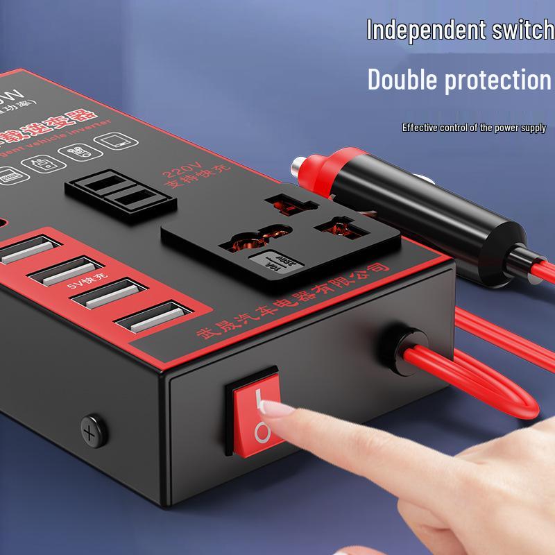 Truck and Car Inverter: 24V/12V to 220V High-Power Multifunctional Charging Converter