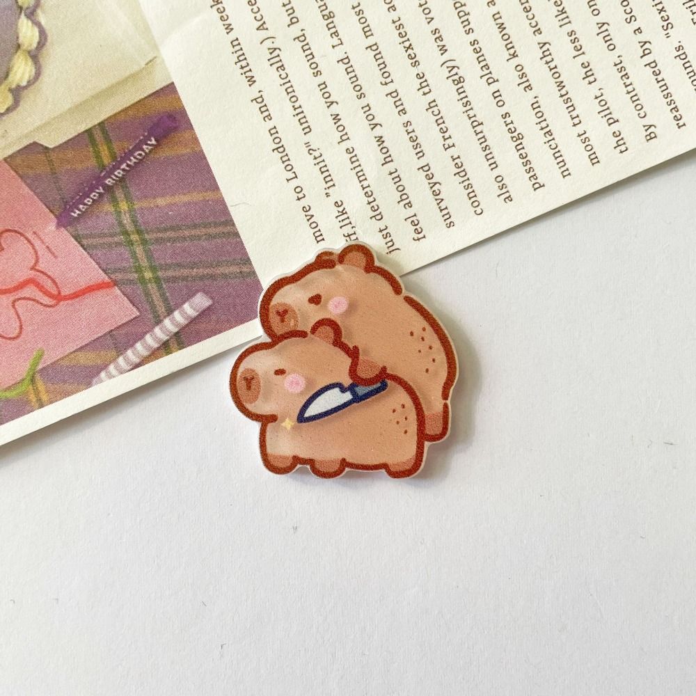 Cartoon Cute Capybara Brooch Clothes Accessories Animals Brooch Cute Bag Pin  Kids