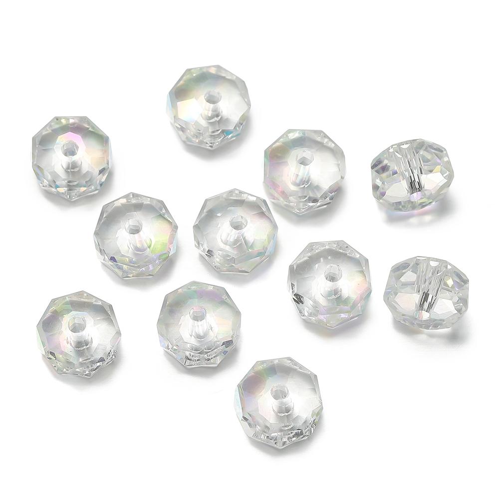 10Pcs 4.5*7.5mm Crystal Faceted Beads Spacer Loose Beads for DIY Bracelet Necklace Jewelry Making Supplies Accessories