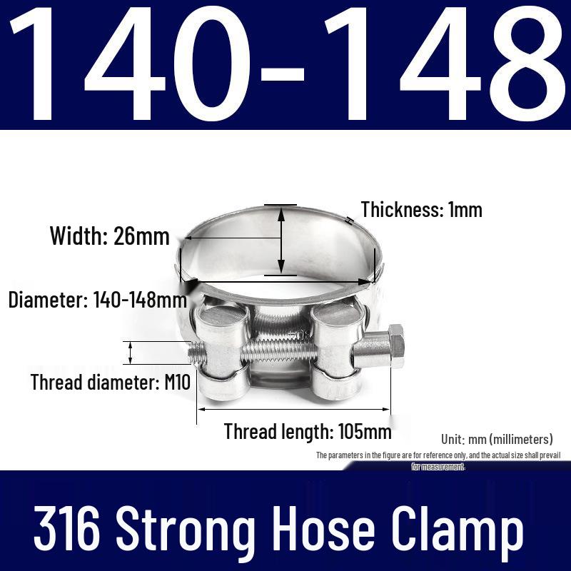316 Stainless Steel European-Style Thickened Single Head Hose Clamp