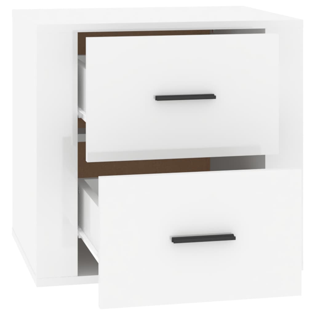 Nightstand High Gloss White 50 x 39 x 47 cm