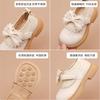 Girls shoes super soft small leather shoes spring and autumn new elastic socks bow princess shoes versatile British style children's shoes