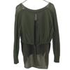 DIESEL Long sleeve V-neck Layered knit M khaki Women Used