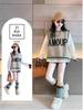 2025 Spring & Autumn Girls' Fashionable Knitted Vest and Top Set