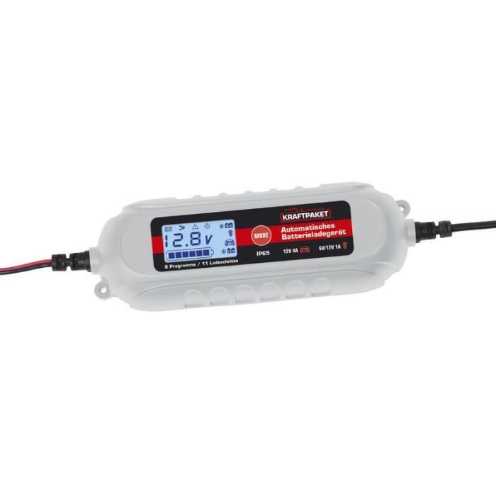Chargeur de batterie DINO - POWER PACKAGE 6/12V - 4A avec testeur