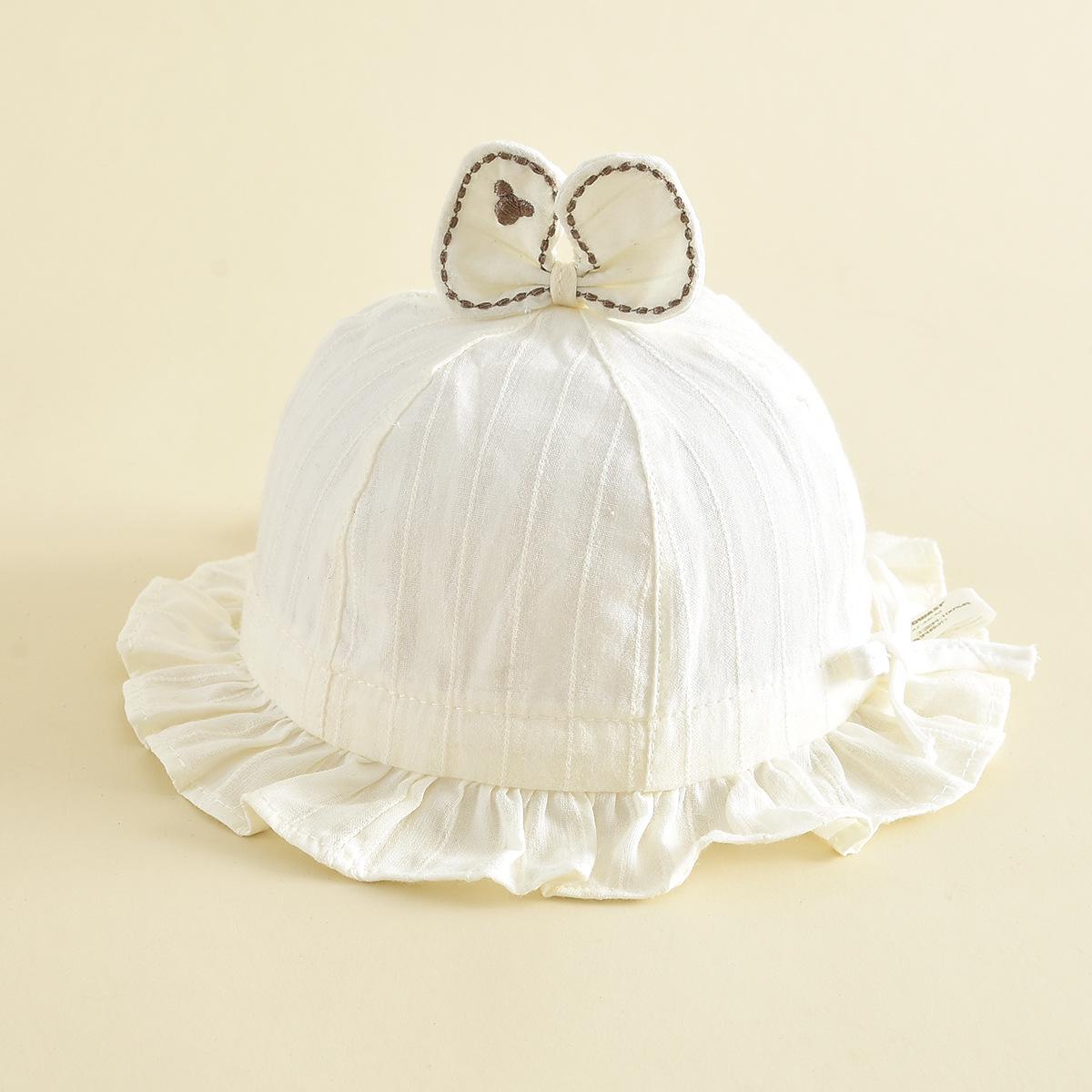 

Sweet Bow Baby Windproof Sun Hat - Soft, Comfortable Outdoor Protection 42-44 cm