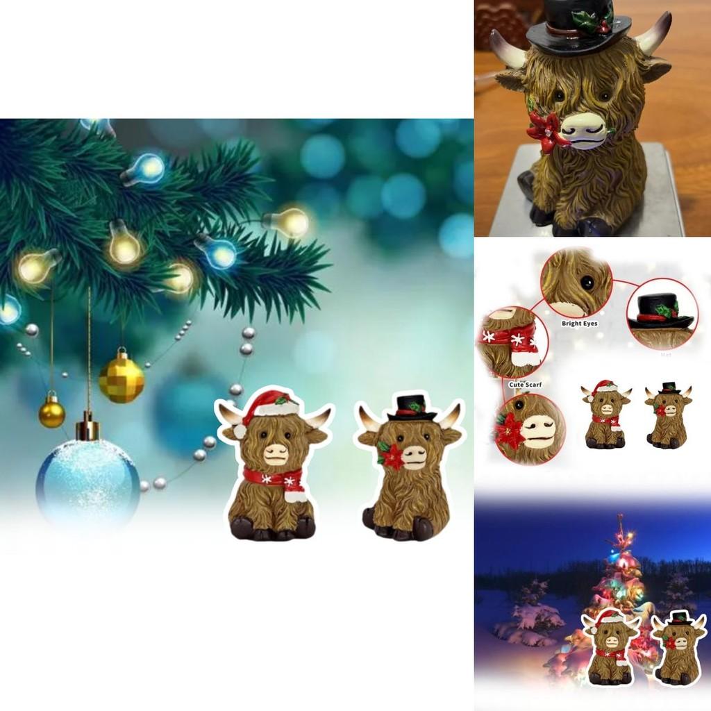 Adorable Highland Cow Resin Decoration Perfect For Christmas Home And Garden Gifts
