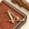 2Pcs  Full  Encrusted Gold And Silver Alphabet Letter Brooches Pins Minimalist Clothing Jewelry Accessory
