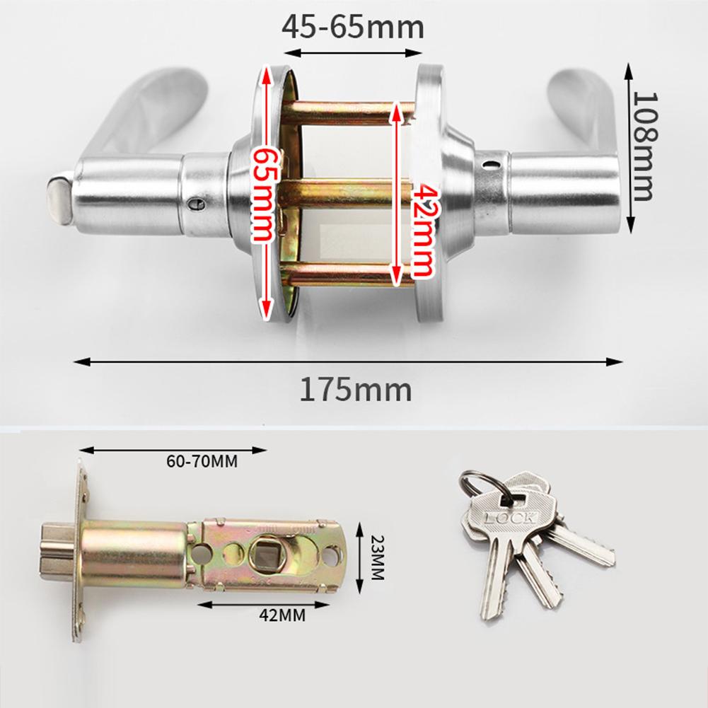 3-Rod Door Lock Aluminum Alloy Mortise Lock Door Knob Lock Set Easy Installation Universal Lock