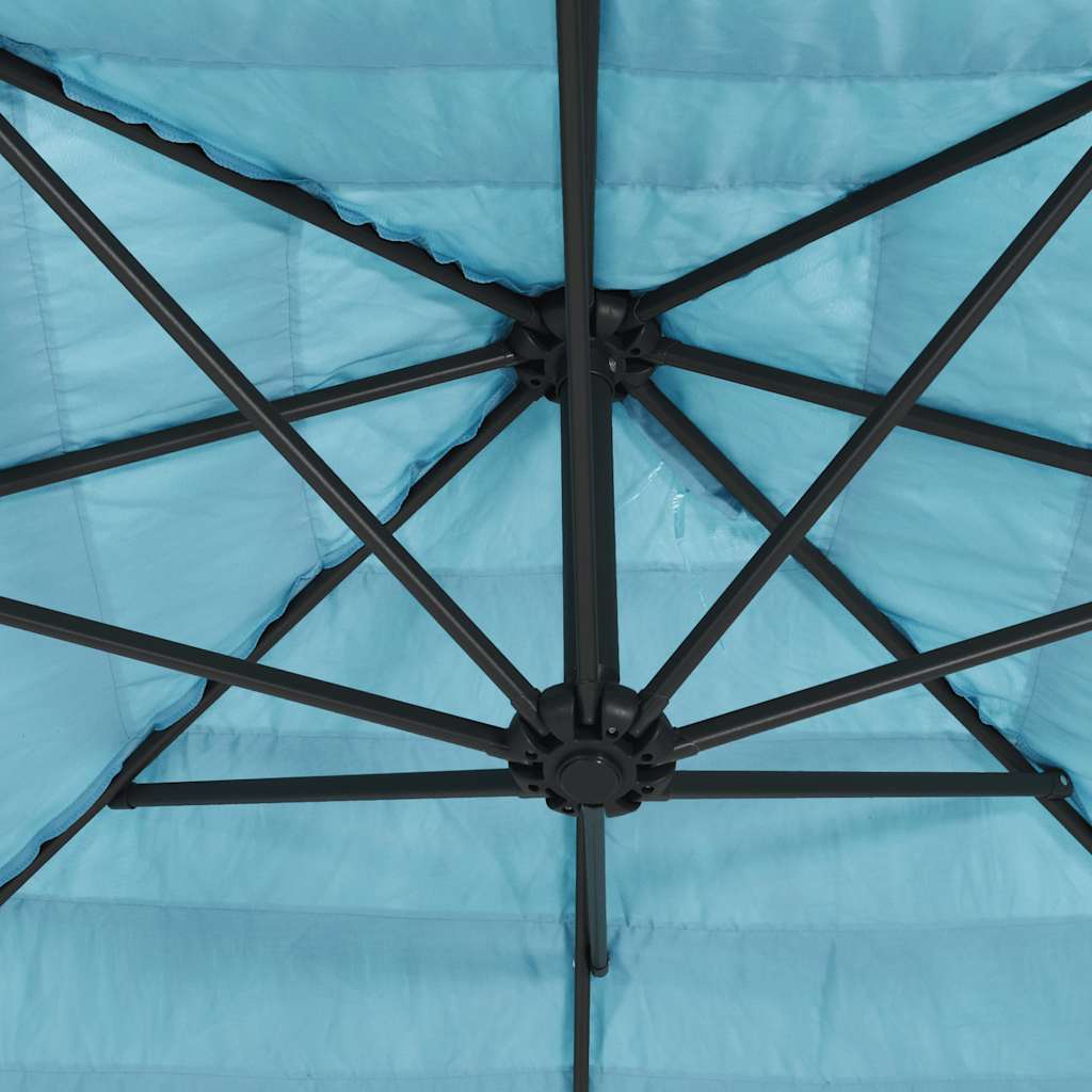 Vidaxl Garden Parasol On Steel Pole, Blue, 288X288X225 Cm