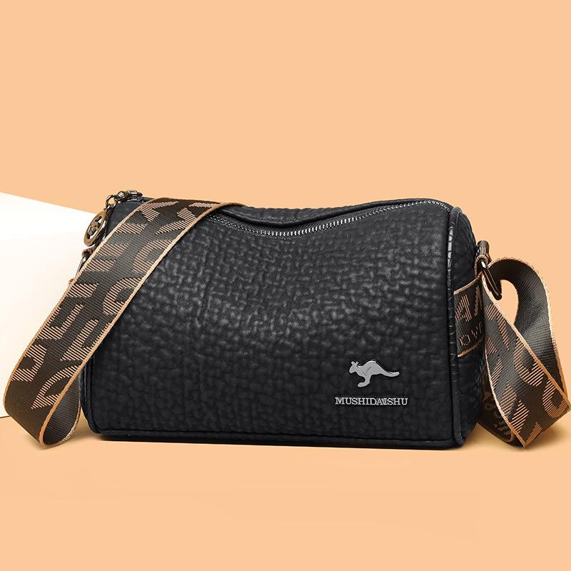 New trendy wide shoulder strap spring and summer women's shoulder bag versatile pen holder bag simple atmospheric oblique span bag