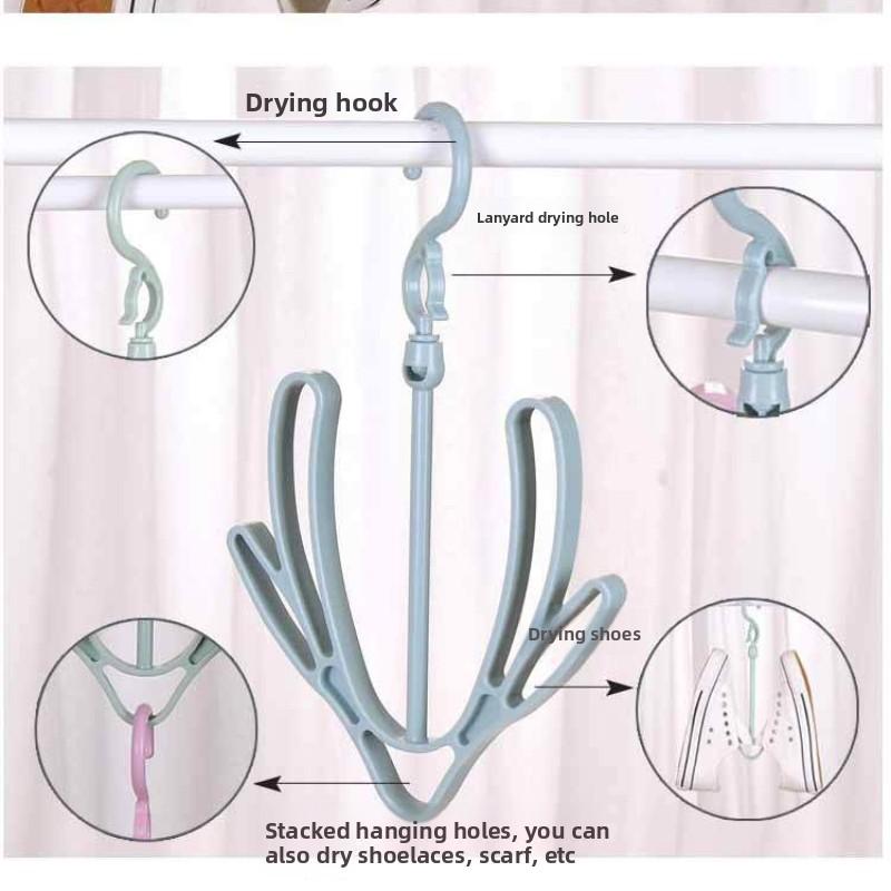 Shoe drying rack creative windproof double hook shoe drying balcony hanging shoes multi-functional hanger hook drying rack storage
