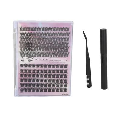 126 zväzkov DIY sada na predlžovanie mihalníc D kučeravé nadýchané jednotlivé predlžovanie mihalníc so 3 ml lepidla na mihalnice