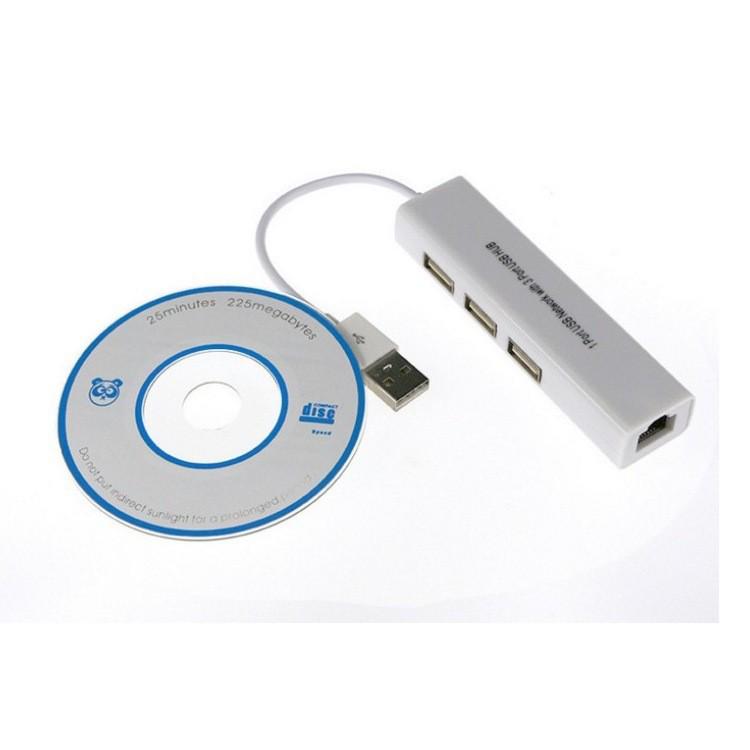 USB LAN + Hub Network Adapter: 2-in-1 Expansion with 3 USB Ports, USB to RJ45