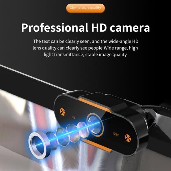 High Definition USB Webcam Live Streaming Camera with Mic for Computers Laptops