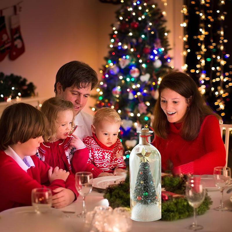 1Pc Recordable Christmas Tree Message In A Bottle - Voice Recording Glass Ornament, Holiday Keepsake Gift for Christmas Decor