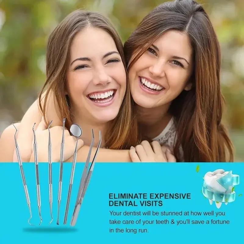 Acier Inoxydable Outils Dentaires Orale Nettoyage Fil Dentaire Détartrage Facile à Nettoyer Pas Facile à Casser Kit de Soin Miroir Dentaire Oral
