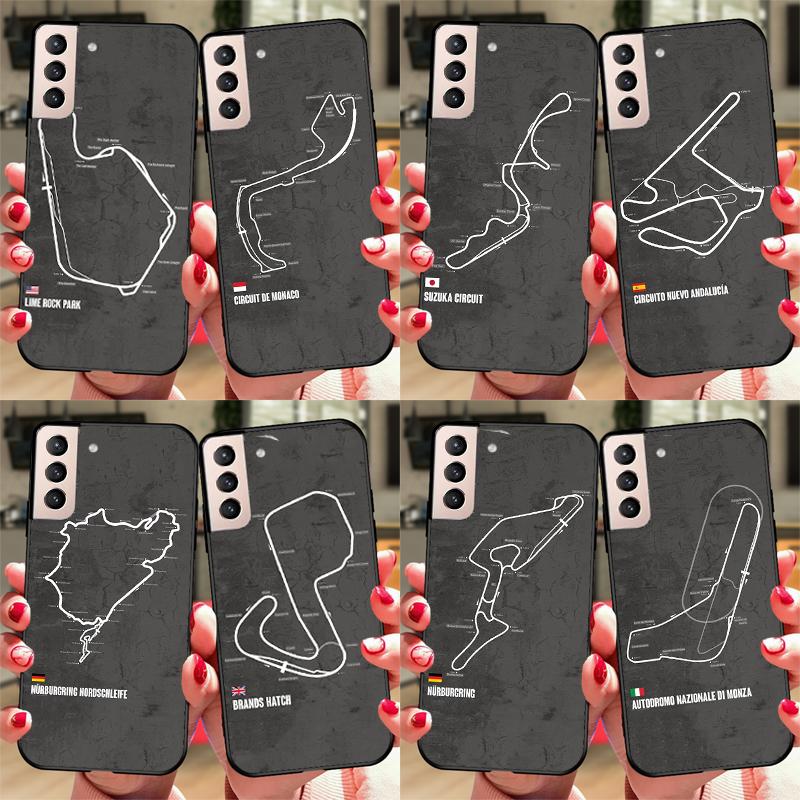 Formula 1 F1 Racing Circuit Case For Samsung Galaxy S23 S22 Ultra S20 FE S21 Ultra Note 20 S8 S9 S10 Note 10 Plus Coque