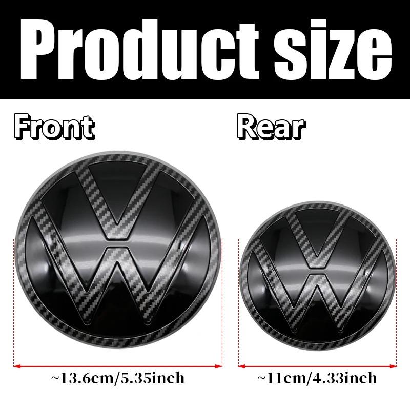 1Pc 139mm 110mm VW Logo ABS Emblem Car Hood Front Grill Rear Trunk Badge Accessory For VW Polo 2019 2020 2021 2022 2023 2024NO7