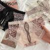 Ladies Summer New Sexy Lace Leopard Print Hollow Breathable Cotton Crotch Triangle Briefs Einson