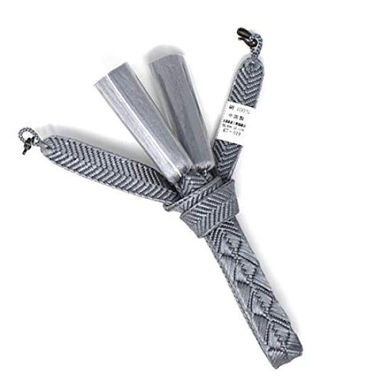 Kimono Haori Cord for Pure Flat Boxed [Stylish Iroha] Men, Men's, Silk, 100% Silk, Braid, Sasanami, (gray)