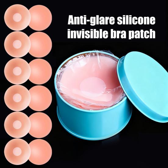 6 Pairs Silicone Nipple Covers for Women Reusable Sticky Adhesive Nipple Pasties Round Invisible No Show
