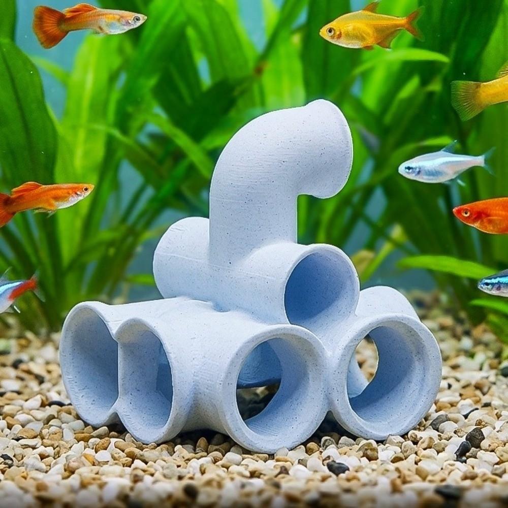Abri en forme de tube imprimé en 3D pour poissons et crevettes, Labyrinthe paysager pour aquarium, Tunnel, Reproduction de poissons