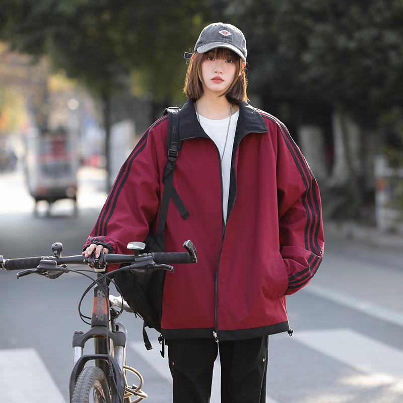 Spring Autumn Casual Vintage Baseball Uniform Women's Sport Top Jacket Student Top Coat