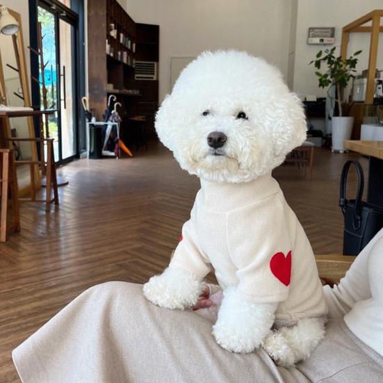 Yousheng Pet Pullover Fashionable Love Pattern Dog Shirt Comfortable Warm Cat Two-Legged Clothing Pet Supplies