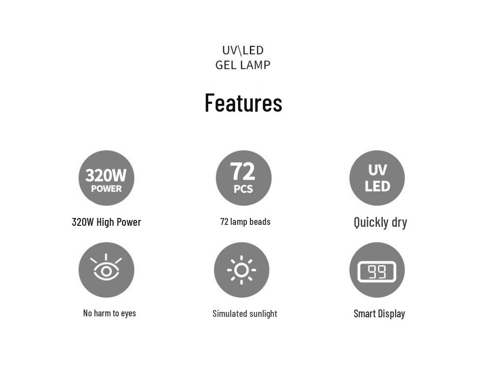 320W High-Power LED Nail Dryer for Fast UV Polish Curing