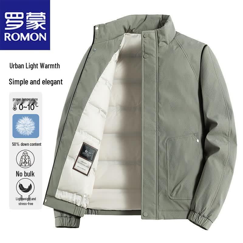 Romon Men s Stand-Collar Duck Down Jacket 2XL весной зеленый