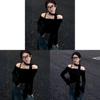 Black Top With One Shoulder Neckline For Fall Fashion Comfort