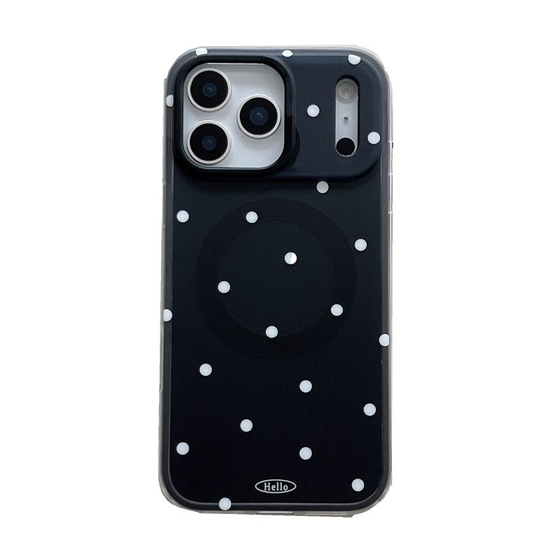 Ins Popular Polka Dot Magnetic Wireless Charging Phone Case For iPhone 17 16 15 14 Pro Max For Magsafe 2 in 1 Back Cover