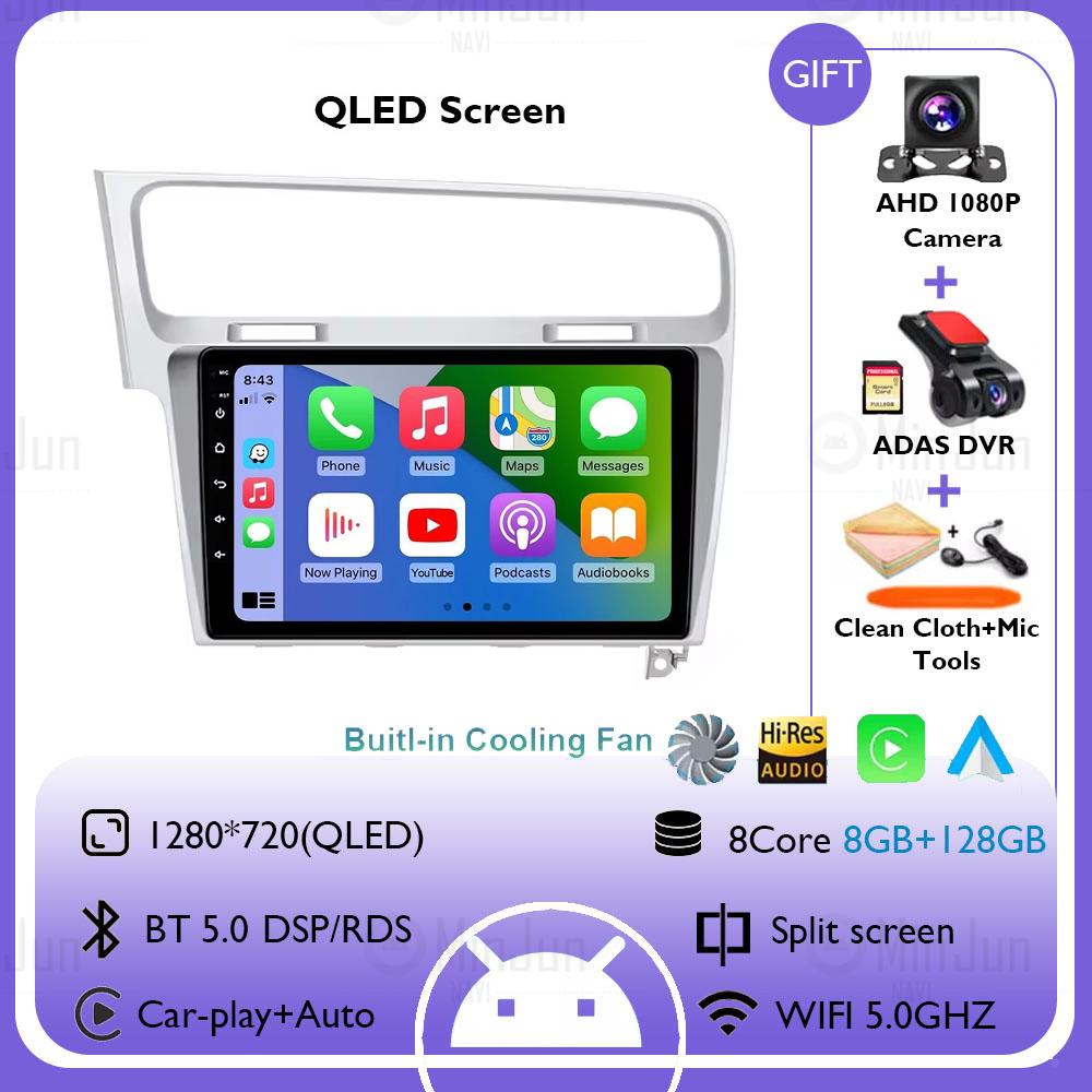 Android 14 Car Radio For Volkswagen VW Golf 7 MK7 GTI 2011-2021 Wireless Carplay Auto Radio Multimedia Player Navigation GPS DSP
