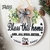 Rustic Farmhouse Door Hanger Welcome Sign for Front Porch, Round Wooden Hanging Handcrafted Plaque, Hanger, Thoughtful Gifts Neighbors Wreath